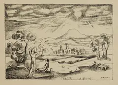 Carlo Mense, 4 Bll.: Figürliche Kompositionen, 1914, Linocut