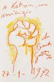 Erhobene Faust by Renato Guttuso, 1972, Oil crayon, sold Mar 2007