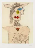 Enrico Baj, 2 Bll.: Femme au chapeau. Général