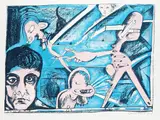 d.i. Lubertus Jac. Swaanswijk Lucebert, 3 Bll.: Figuren, 1982, Lithograph in colours