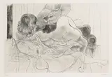 Hans Bellmer, 2 Bll.: Auf dem Sofa. Figürliches Motiv, 1966, Etching