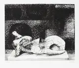 Henry Moore, Reclining figure architectural background III, 1977, Lithograph in colours