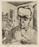 Fritz Schaefler, Selbstbildnis mit Vera, 1920, Drypoint