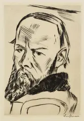 Dostojewski II by Max Beckmann, 1921, Drypoint, sold Feb 2007