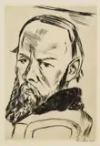 Max Beckmann, Dostojewski II, 1921, Drypoint