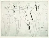 Marino Marini, Giocolieri (Gaukler), 1973, Drypoint