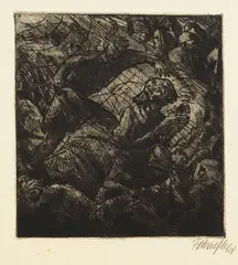 Fritz Schaefler, Leidensstunde, 1918, Drypoint