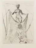 3 Bll.: Femme tenant le voile. La Botte violette. Allée des verges by Salvador Dalí, 1969, Drypoint, sold Feb 2007