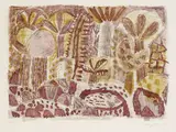 Eduard Bargheer, Südlicher Garten, 1967, Lithograph in colours