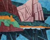 Arthur Fauser, Felsen am Meer, 1960, Oil on canvas