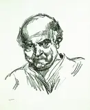 Ludwig Meidner, Selbstbildnis nach links, 1966, Lithograph
