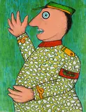Enrico Baj, Stratège militaire, 1972, Lithograph in colours