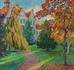 Rudolf Greve, Garten in Herbstfarben, 1917, Oil on canvas
