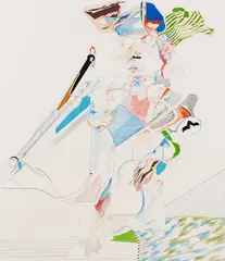 Simon Dittrich, Münchhausen, 1969, Coloured pencil drawing