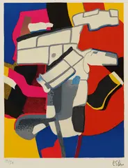 Maurice Estève, Bougri, 1974, Lithograph in colours