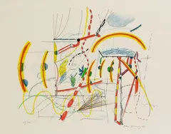 Ohne Titel by Peter Brüning, 1964, Lithograph in colours, sold Feb 2007