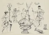 Bele Bachem, Aktäon, 1948, Pen and India ink drawing