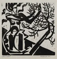 August Babberger, Frau und Baum, 1919, Woodcut