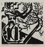 August Babberger, Frau und Baum, 1919, Woodcut