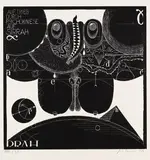 Uwe Bremer, Auftrieb durch Psychokinese auf Sirrah, 1971, Woodcut