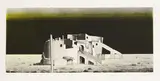 Volker Detlef Heydorn, Wüstenstadt, 1974, Etching and aquatint in colours