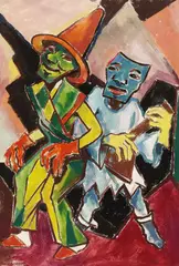 Alice Brasse-Forstmann, Harlekin, 1920, Gouache
