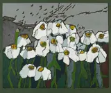 Klaus Fußmann, Margeriten, 1999, Linocut in colours