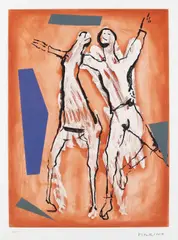 Cavaliere e Cavallo by Marino Marini, 1977, Etching and aquatint in colours, sold Dec 2006