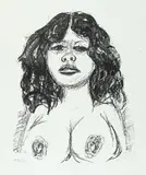 Otto Dix, Halbakt von vorn, 1966, Lithografie auf BFK RIVES (Wasserzeichen)