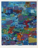 Öyvind Fahlström, Aus: Hommage à Picasso, 1973, Silkscreen in colours