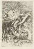 Le chapeau épinglé (La fille de Berthe Morisot et sa cousine) by Pierre-Auguste Renoir, 1894, Etching, sold Dec 2006