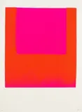 Rupprecht Geiger, 2 Bll.: Schwarzes Rund mit blauem Kranz. Ohne Titel, 1964, Silkscreen in colours