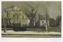 Maurice Brianchon, La neige à Auteuil, 1950, Wood engraving in colours
