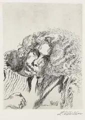 Ludwig Meidner, Die Malerin Else Meyer, 1925, Etching
