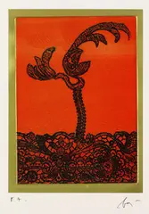 Fleur by Enrico Baj, 1972, Etching and aquatint in colours, sold Dec 2006