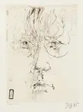 Horst Janssen, Selbst für C.C, 1975, Etching
