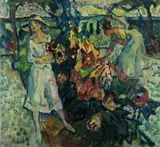 Leo Putz, Im Gautinger Garten, 1928, Oil on canvas