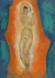 Alfons Walde, Tänzerin, 1919, Mixed media