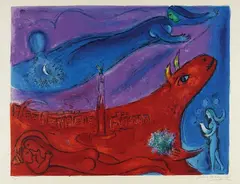 Die Bastille by Marc Chagall, 1954, Lithograph in colours, sold Dec 2006