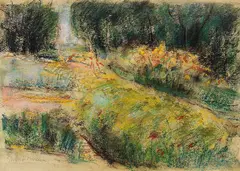 Blumenrabatten by Max Liebermann, 1923, Pastel, sold Dec 2006