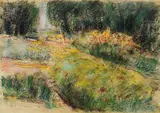 Max Liebermann, Blumenrabatten, 1923, Pastel