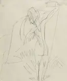 Stehender weiblicher Akt by Ernst Ludwig Kirchner, 1913, Pencil drawing, sold Dec 2006