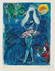 Die Tänzerin by Marc Chagall, 1967, Lithograph in colours, sold Dec 2006