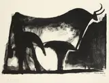 Le Taureau noir by Pablo Picasso, 1947, Lithograph, sold Dec 2006
