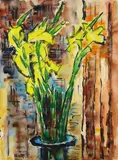 Gelbe Schwertlilien by Karl Schmidt-Rottluff, 1967, Watercolour, sold Dec 2006