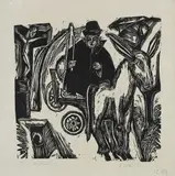 Eselfuhrwerk by Ernst Ludwig Kirchner, 1916, Woodcut, sold Dec 2006