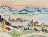 Gabriele Münter, Blick auf den Staffelsee, 1932, Watercolour