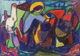 Adolf Hölzel, Heilige Familie, 1925, Pastel