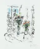 Marc Chagall, Couple aux deux Bouquets, 1977, Lithograph in colours