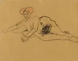 Liebespaar by Ernst Ludwig Kirchner, 1907, Pencil drawing, sold Dec 2006
